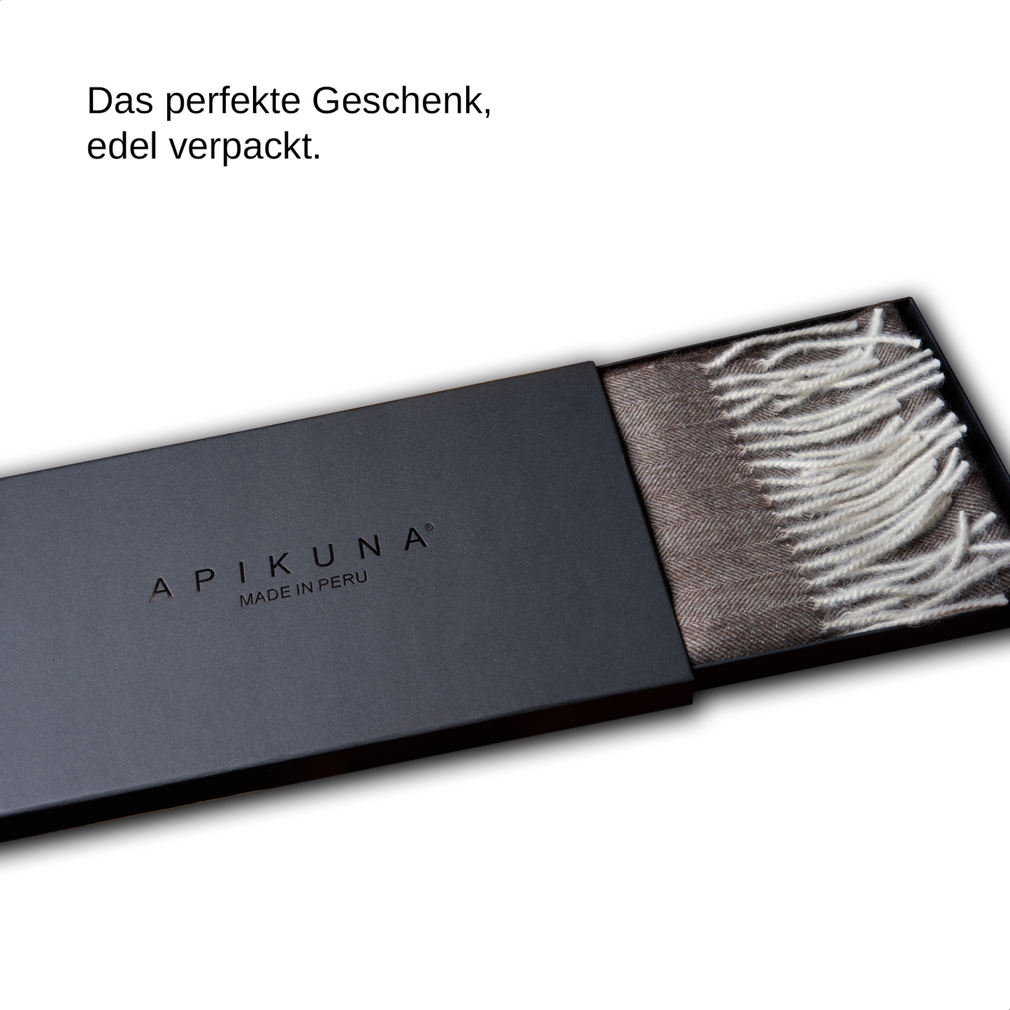 Schal aus 100 % Baby-Alpakawolle – Dunkelbraun