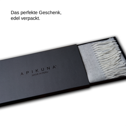 Schal aus 100 % Baby-Alpakawolle – Hellgrau