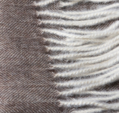 Schal aus 100 % Baby-Alpakawolle – Dunkelbraun